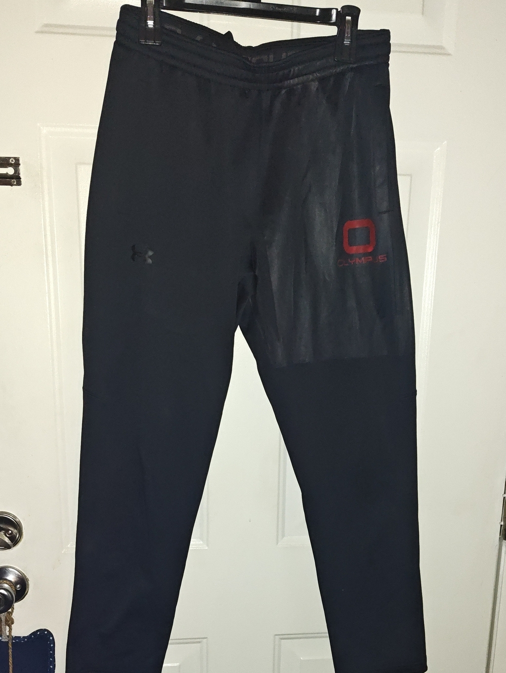Under Armour Black Jogger Sweatpants with Red Logo Accent